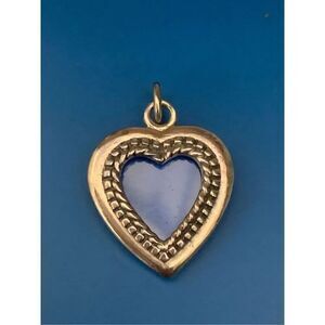 .925 Heart Picture Keepsake Frame Vintage Sterling Silver Jewelry Charm #love